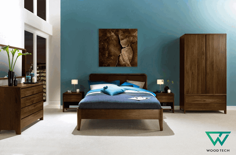 Mẫu giường ngủ (gỗ óc chó|gỗ tự nhiên|gỗ cao cấp) với thiết kế đơn giản, tiện nghi được ưa chuộng tại MoreHome