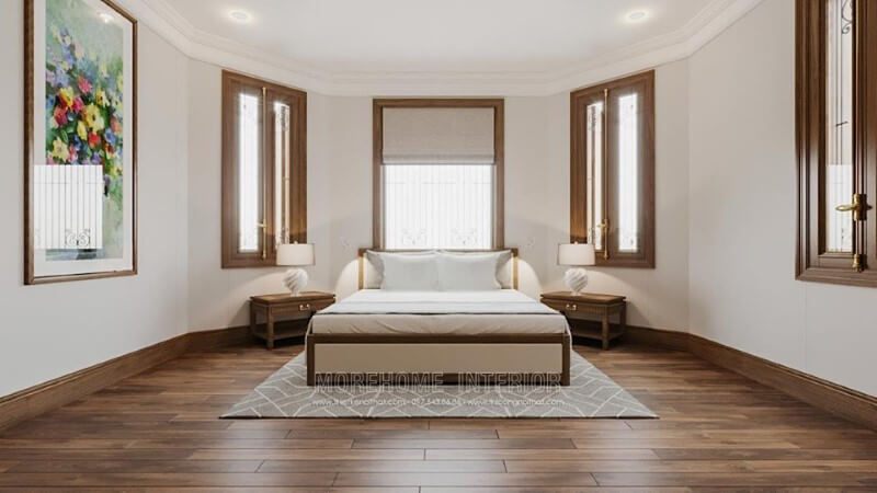 Mẫu giường ngủ đơn được thiết kế đơn giản bằng gỗ tự nhiên mang lại sự độc đáo, nhẹ ngành trong không gian phòng